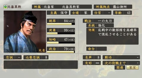 戦国立志伝』を北畠具教で一の太刀プレイ！ - Mr.しもの前途遼遠