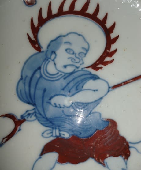 天啓赤絵羅漢図五寸皿 - 夜噺骨董談義 天啓赤絵羅漢図五寸皿 - 夜噺骨董談義
