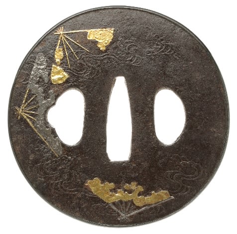 破れ扇図鍔 正阿弥金十郎 Kinjuro Tsuba - 鐔鑑賞記 by Zenzai