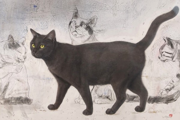親愛なる猫たちへ～市来功成・山岡康子絵画二人展にいってきまし