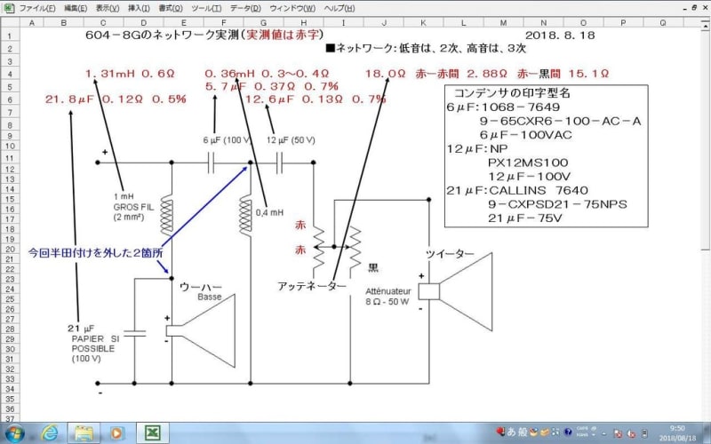 604-8GのネットワークのL/C/R実測 - オーディオ彷徨録 604-8GのネットワークのL/C/R実測 - オーディオ彷徨録