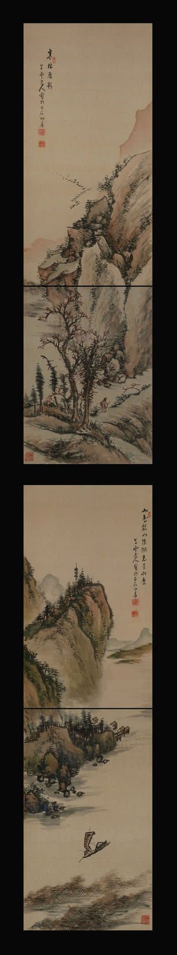 山水画双幅 田崎草雲筆 その4 - 夜噺骨董談義 山水画双幅 田崎草雲筆 その4 - 夜噺骨董談義