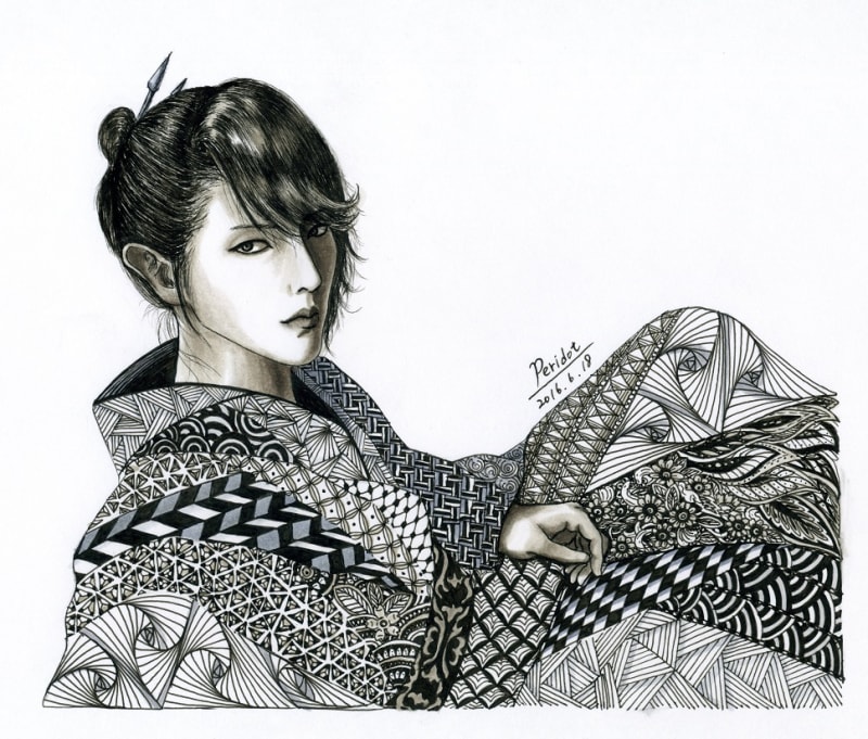 ペン画 ゼンタングル アート A4サイズ on
