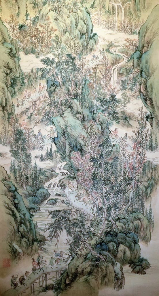 忘れ去られた画家 青緑蜀桟図 村田香谷筆 - 夜噺骨董談義
