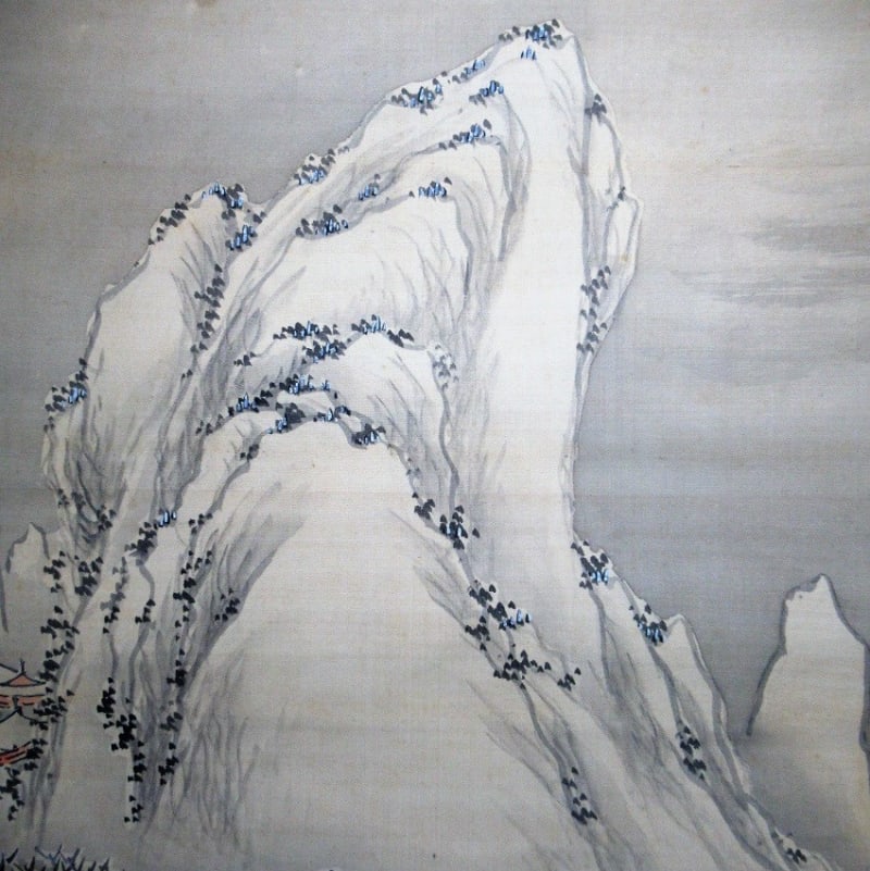 数量限定セール  雪景山水図 三好藍石筆 その2 明治34年（1901年） - 夜噺骨董談義 絵画