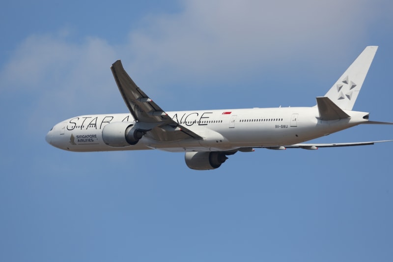 シンガポール航空A380-800 白色のスターアライアンス塗装機