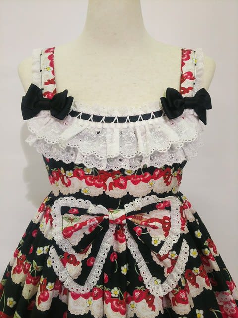 入荷☆くみゃちゃんCherry♡Strawberry柄ジャンパースカートⅡ