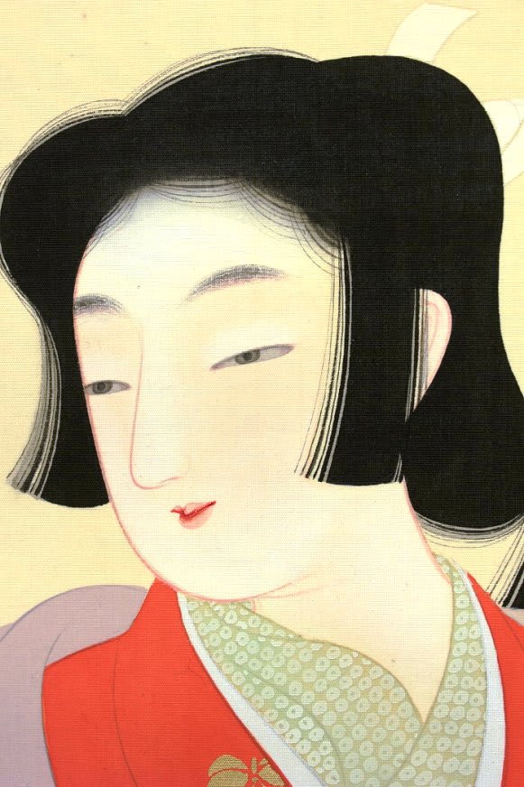 ◇天狗◇S052 山田秋畝 浴後美人図幅 絹本◇寺崎公業師事 熊本 ◇天狗◇S052 山田秋畝 浴後美人図幅 絹本◇寺崎公業師事 熊本