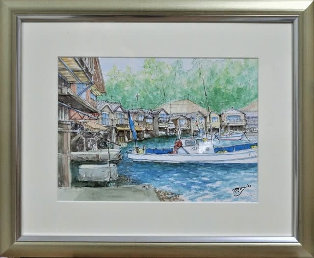 京都府にある「伊根の舟屋」の絵を描きました - どろ亀の 京都府にある「伊根の舟屋」の絵を描きました - どろ亀の