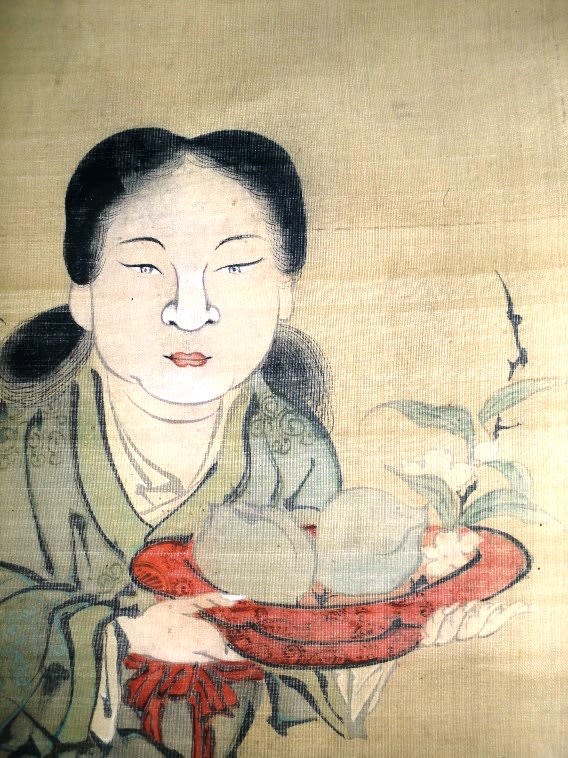 西王母図 狩野常信筆 - 夜噺骨董談義 西王母図 狩野常信筆 - 夜噺骨董談義