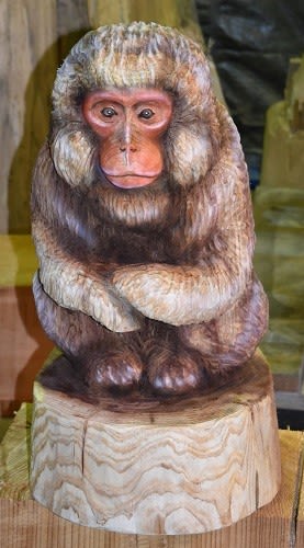 干支 申 サル 猿 さる 注文品彫刻2018 - CHAINSAW ART JAPAN
