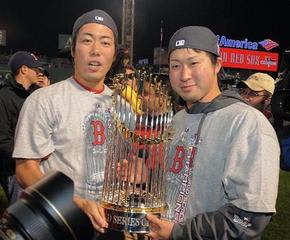 MLBワールドシリーズ レッドソックス・上原浩治が胴上げ投手 MLBワールドシリーズ レッドソックス・上原浩治が胴上げ投手