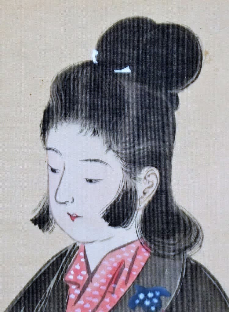 江口之君図 島崎柳塢筆 その4 - 夜噺骨董談義