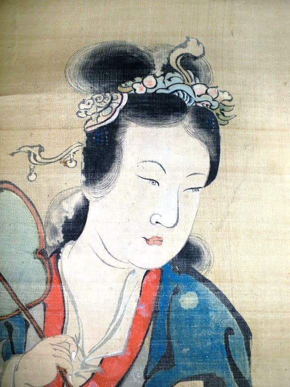 格安即決 狩野常信【真作】人物鹿図 刺々し 江戸前期 絵師 木挽町狩野 絵画