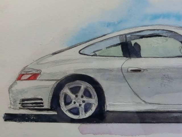 久しぶりにヤフオクに水彩画出品 ポルシェの絵など - sportscar