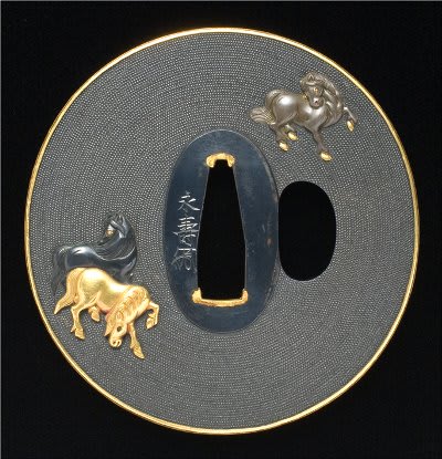 八駿馬図鐔 永壽 Eiju Tsuba - 鐔鑑賞記 by Zenzai