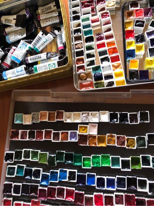 限定価格セール ダニエルスミス他絵の具 パレットに出したもの