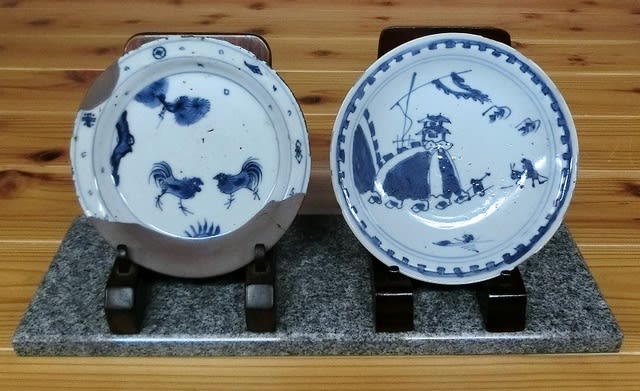 江戸幕末染付おしどり図9寸浅鉢 | 吉祥寺PukuPuku