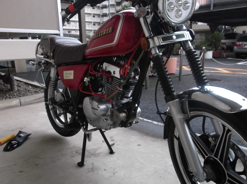 マフラー交換Beams SS300チタン No,2 - BELLTREE号（GN125