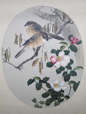 福袋 オンライン 七宝焼飾り皿◎渡辺省亭 わあ 烏瓜椋鳥図◎迎賓館赤坂離宮1985 絵画