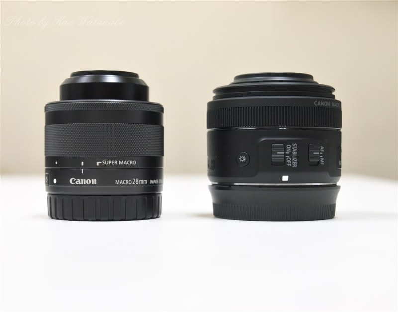 LED内蔵マクロレンズ比較:EF-M 28mm F3.5 vs EF-S 35mm F2.8 LED内蔵マクロレンズ比較:EF-M 28mm F3.5 vs EF-S 35mm F2.8