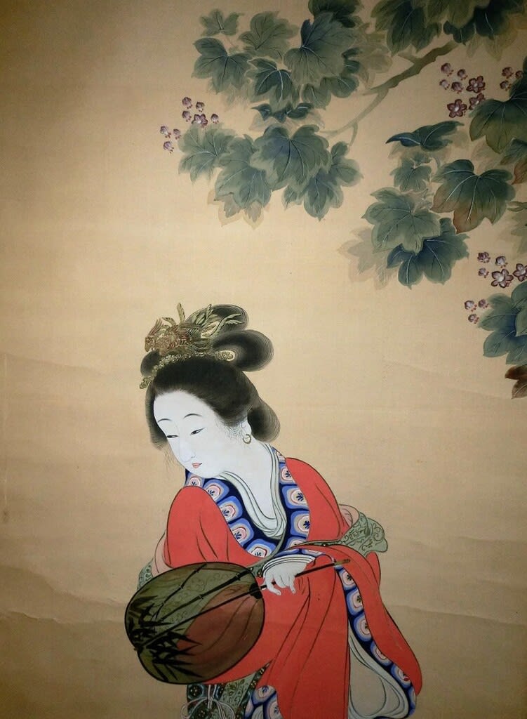 お気に入りの作品 桐下唐美人図 寺崎廣業筆 大正4年(1915年)頃 お気に入りの作品 桐下唐美人図 寺崎廣業筆 大正4年(1915年)頃