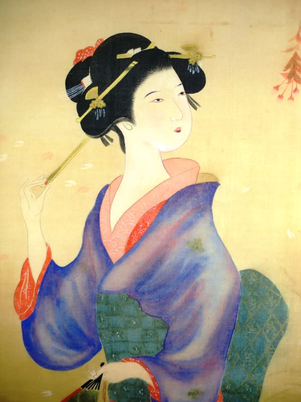桜下美人図 伝島成園筆 - 夜噺骨董談義 桜下美人図 伝島成園筆 - 夜噺骨董談義