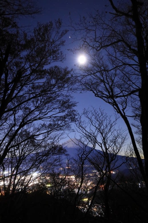 月と木星と金星が輝く夕空 黒岳ナイトハイク 令和3年11月11日