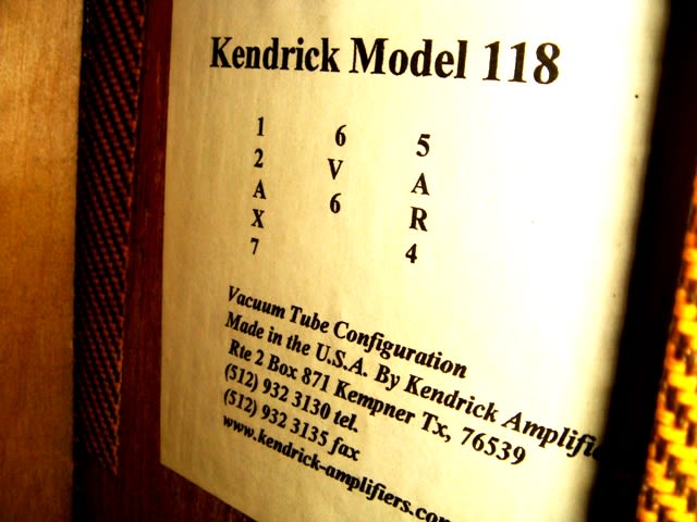 Kendrick Model 118 Amp ケンドリックアンプ チャンプ