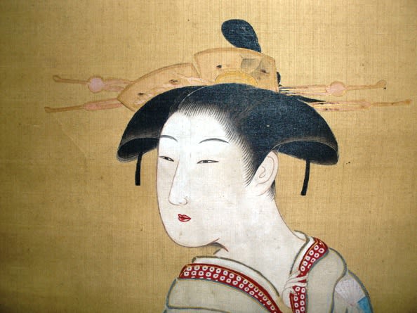 遊女立姿図 月岡雪鼎筆 - 夜噺骨董談義