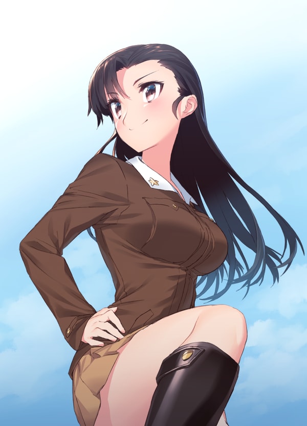 ガールズ&パンツァー」、知波単学園隊長西絹代の抱き枕カバー ガールズ&パンツァー」、知波単学園隊長西絹代の抱き枕カバー