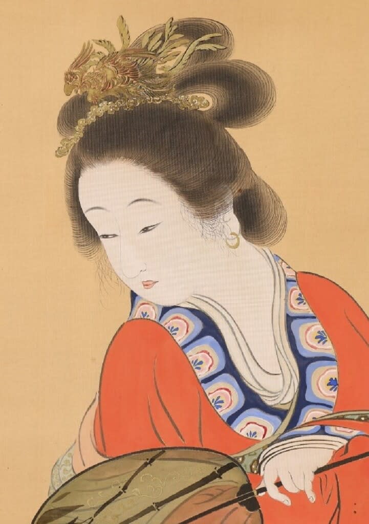 お気に入りの作品 桐下唐美人図 寺崎廣業筆 大正4年(1915年)頃 お気に入りの作品 桐下唐美人図 寺崎廣業筆 大正4年(1915年)頃