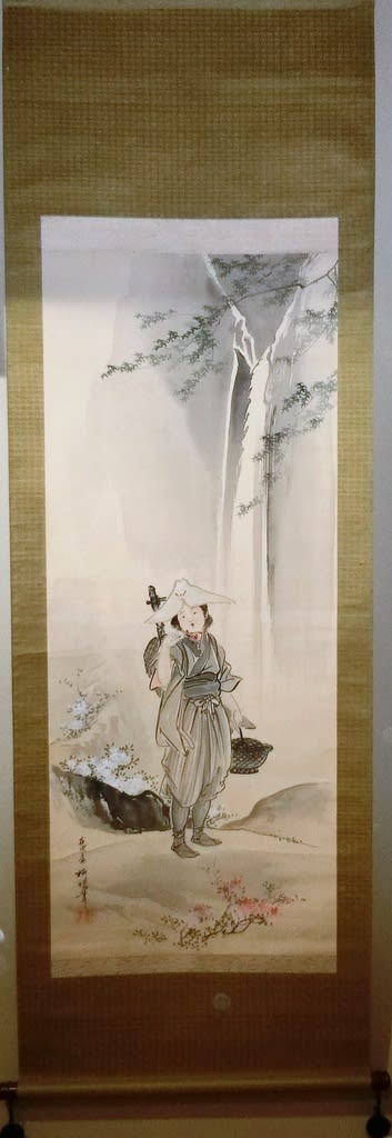 真作】絵画 島崎柳塢 日本画（色紙） 寒月の調べ 梅松竹の静謐な