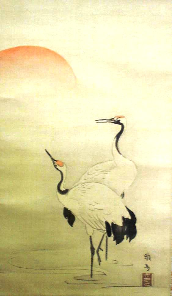 鶴之図 狩野芳崖筆 その2 - 夜噺骨董談義