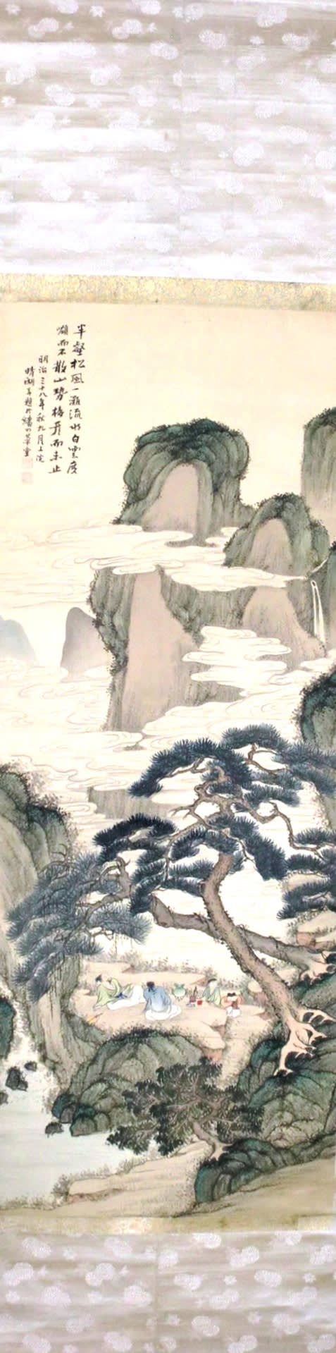奥谷秋石 春瀬桜花山水之図/Web書画ミュージアム