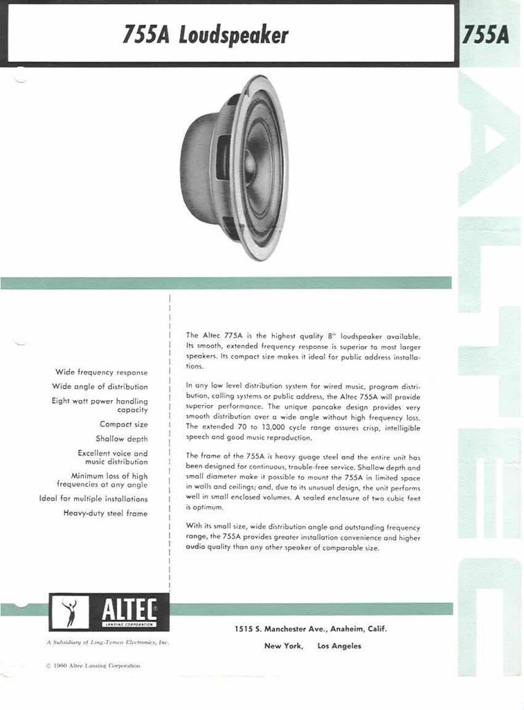 ALTECとWE 755シリーズ について（1） - Decca Decolaがお嫁入り