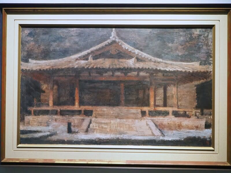 真作】喜聞◇『須田剋太 東大寺之図』1額 古筆 古文書 古書 油彩