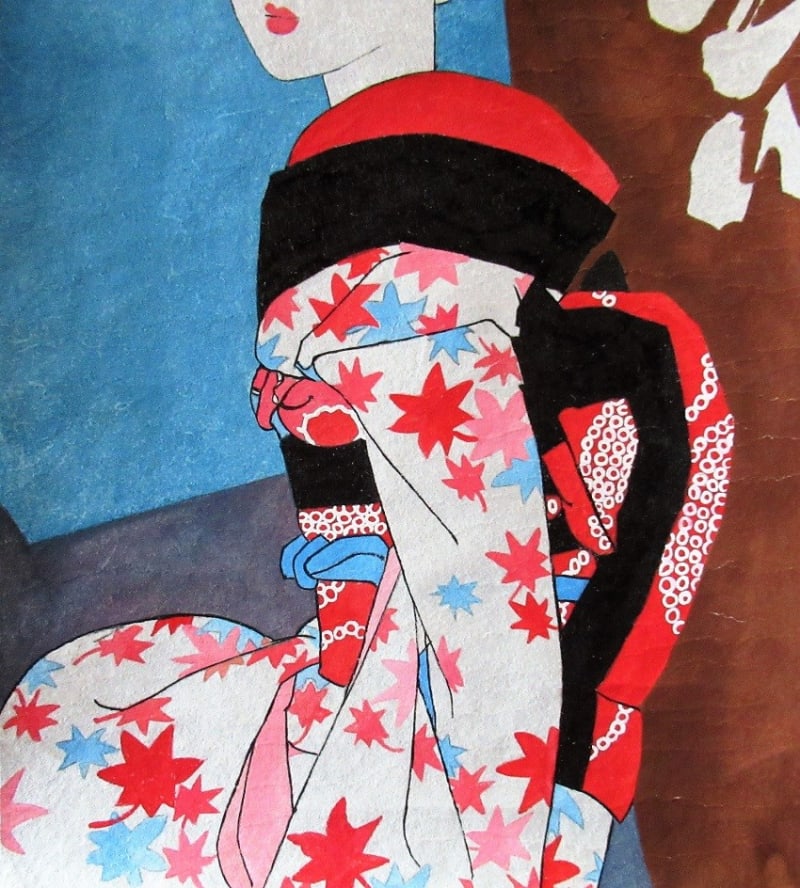 昭和レトロ、中原淳一、【娘十二ヶ月 十月浮世絵やの娘】、年代物・