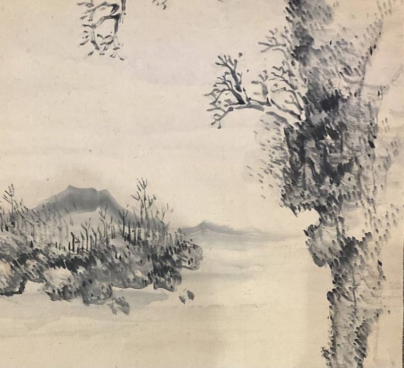 扇面 釧雲泉 南画家 絵師 江戸中ー後期 山水画 直筆 自筆 扇
