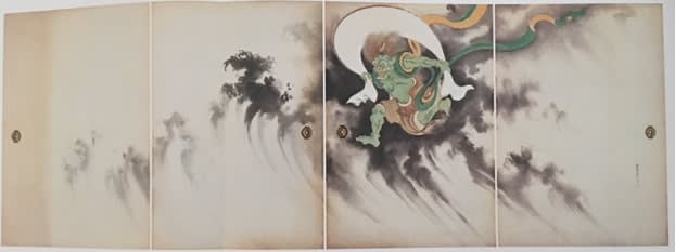 お買い得商店街 一閑張り（風神雷神 雲） （風神雷神図」を描いた7人の画家 かごバッグ