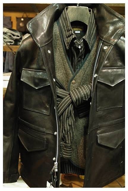 Iron Heart】IHM-28 goatskin M-65 field jacket - MotoGuzzi Iron Heart】IHM-28 goatskin M-65 field jacket - MotoGuzzi