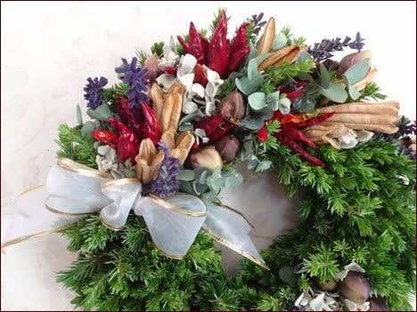 庭の植物で作るXmasリース・スワッグ（1） - 座敷わらし犬