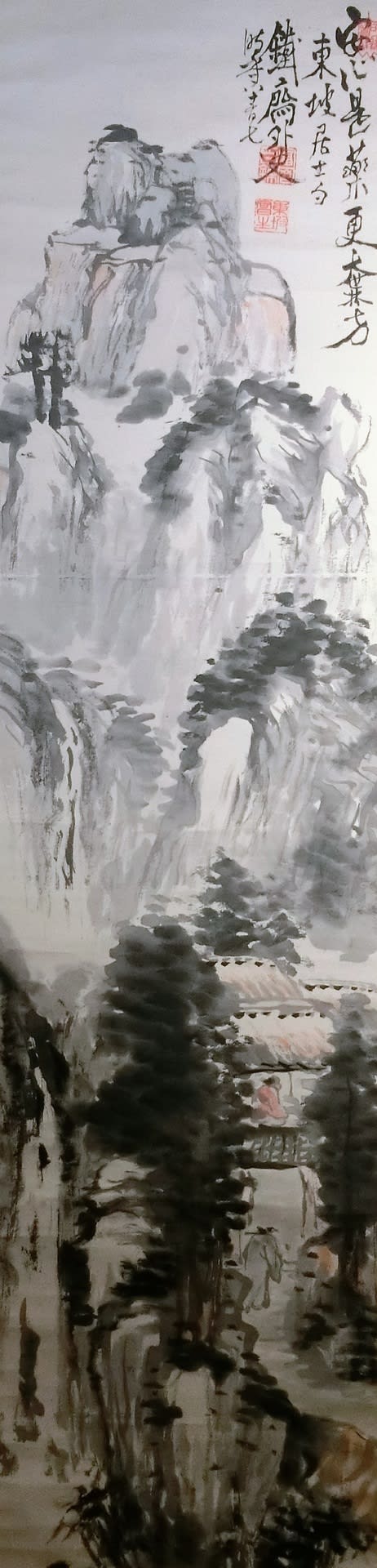 複製/富岡鐵斎/富岡鉄斎/富士山図/横物/工芸品/掛軸☆宝船☆AE