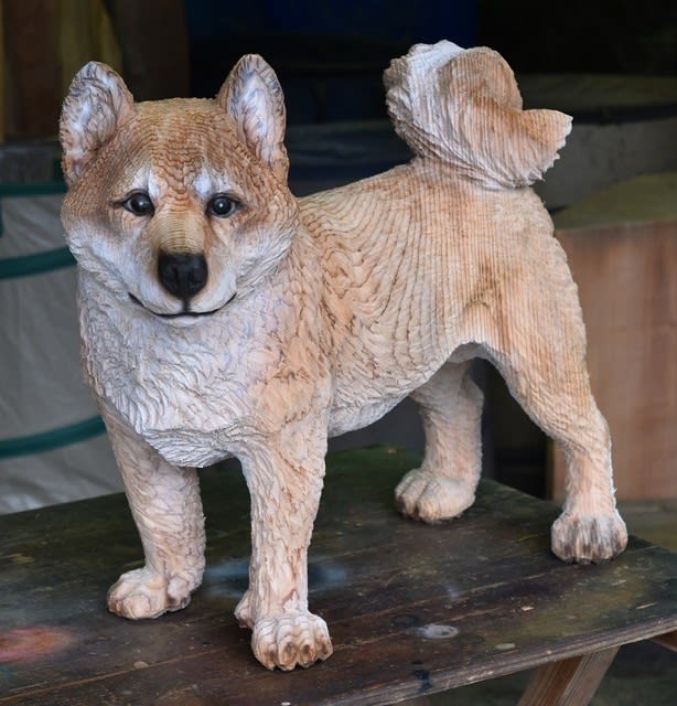 注文品：柴犬 ほぼ実物大 - CHAINSAW ART JAPAN・ケイジの仕事記録