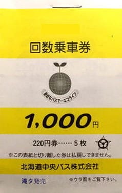 その他北海道中央バス　割引券