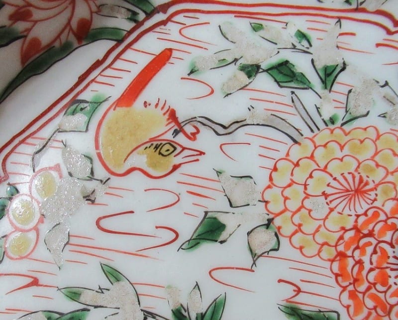 気になる作品 南京赤絵 花鳥文輪花八角皿 - 夜噺骨董談義
