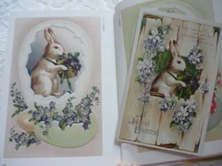 ウサギのアンティーク絵葉書 - りんと、いつまでも! ウサギのアンティーク絵葉書 - りんと、いつまでも!