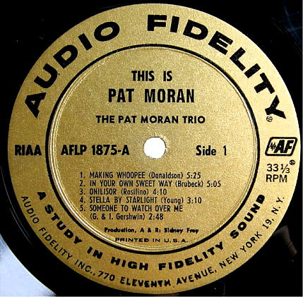 Pat Moran Trio . . .This Is Pat Moran のオリジナル盤 - Jazz 