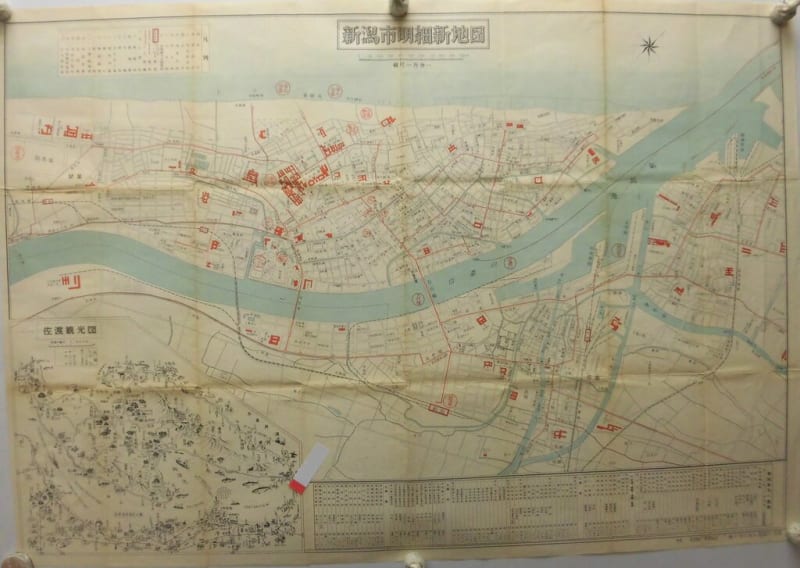 831◇古地図◇新潟市街図・新潟市全図◇昭和39年