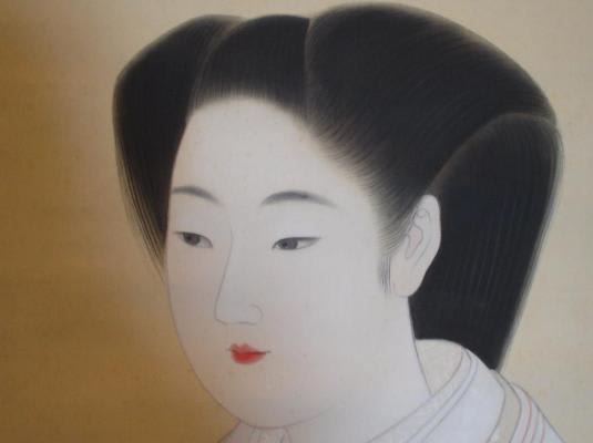 麗人図 横尾芳月筆 - 夜噺骨董談義 麗人図 横尾芳月筆 - 夜噺骨董談義